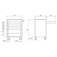 Elora Werkzeugwagen Super Caddy 7 Schubläden 2